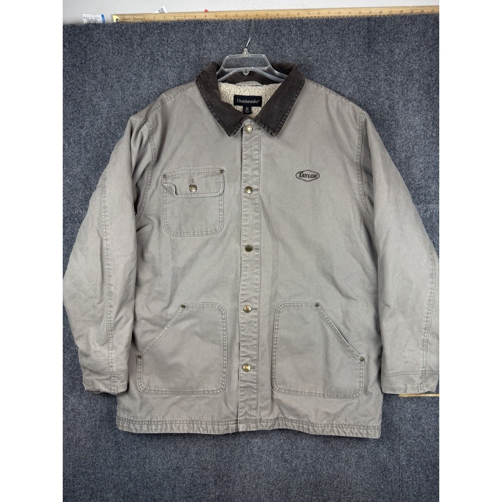 Vintage Dunbrooke Canvas Chore Jacket Sherpa Lined L Brown Barn Coat Detroit